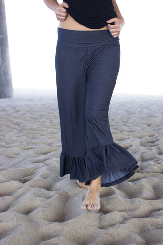 Women's Cropped Ruffle Yoga Waistband Pants, Inspired by Matilda Jane Clothing